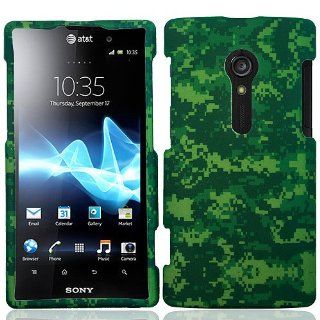 Green Camo Camouflage Hard Cover Case for Sony Xperia ion LT28at LT28i LT28h Cell Phones & Accessories