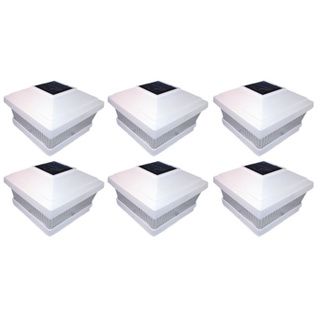 Tricod White Sun powered LED Square Post Fence Mount (Pack of 6) Tricod Solar Lights