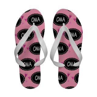Pink Butterfly Oma Flip Flops