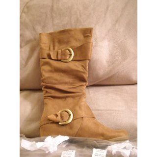 Brinley Co Buckle Accent Slouchy Mid calf Boots Shoes
