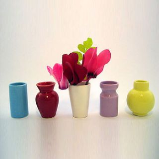 set of five microvases by 229 ceramics