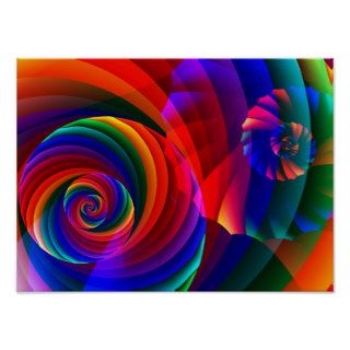 Color 7 Cool Modern Abstract Fractal Art Poster