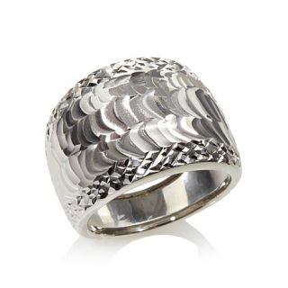 Michael Anthony Jewelry® Sterling Silver Hammered Diamond Cut Ring