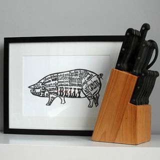 butcher's cut pork print by rosie and the boys