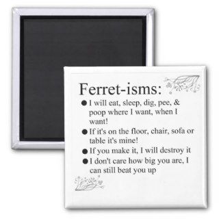 Ferret Pictures Sayings and Quotes Magnet