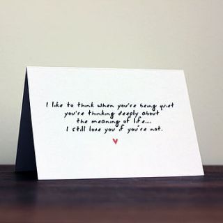 'deep thinker' card by witty hearts