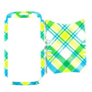 Cell Armor I747 RSNAP TE339 Rocker Snap On Case for Samsung Galaxy S3 I747   Retail Packaging   Green and Blue Plaid Cell Phones & Accessories
