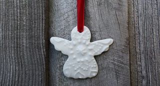 porcelain christmas angel hanging decoration by melisa dora