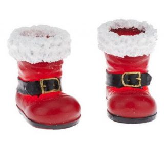 Candle Impressions S/2 Flameless Santa Boot Votives & Timer —