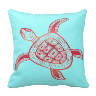 Hawaii Aloha Turtle Throw Pillow