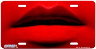 348 "Red Lips" Lips Airbrushed License Plates  Car Auto Novelty Front Tag by Jason Fetko from Airstrike Automotive