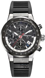Salvatore Ferragamo Men's F55LCA78910 S113 F 80 Swiss Automatic Chronograph Black Dial Ceramic Bezel Watch Watches