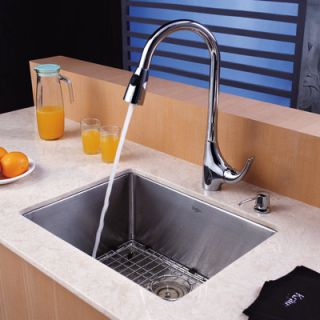 Kraus 23 Undermount Single Bowl Kitchen Sink with 19 Faucet and Soap