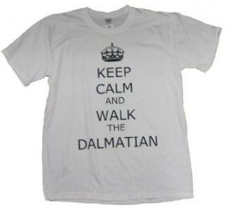 21 Century Clothing Unisex Adult Keep Calm And Walk The Dalmation Small White Clothing