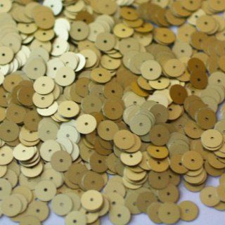 8mm Flat Round SEQUIN PAILLETTES ~ Matte Gold~ Loose sequins for embroidery, bridal, applique, arts, crafts, and embellishment. Made in USA.