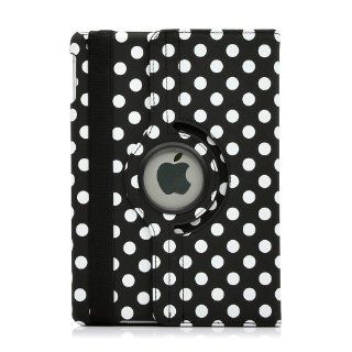 Gearonic 360 Degree Rotating PU Leather Case Cover with Swivel Stand for iPad 5 Air   Black Polka Dot (AV 5657 BlackPolkaDot ipa5_343B) Computers & Accessories