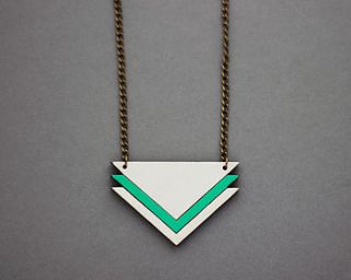 wooden stacked triangle necklace by fawn and rose