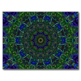Blue Green Abstract Tile 103 Postcards