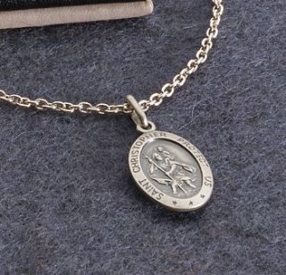 personalised sterling silver st christopher necklace by hurleyburley junior
