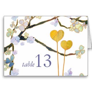 Two Hearts White Table Number Folded Cards