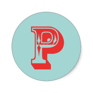 Letter P carnival style monogram initial favor Stickers