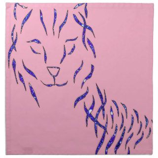 Pink w Purple Sparkle Cat Kitty Girly Girl Stuff Printed Napkin