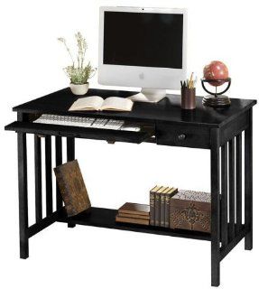 Shop Mission style Computer Desk W/ Shelf, 42"W, BLACK at the  Furniture Store