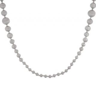 Veronese 18K White Gold Clad 36 Graduated Satin Bead Necklace —