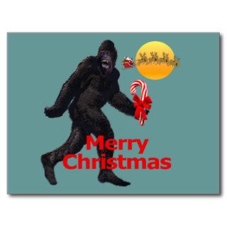 Merry Christmas Bigfoot Post Card