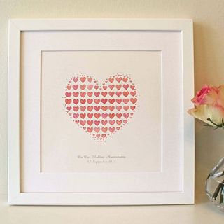 personalised heart from hearts art print by love give ink