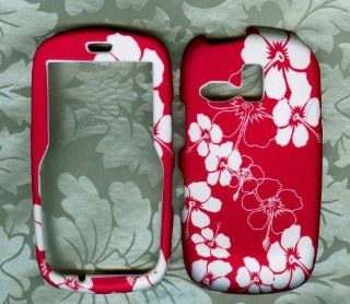 white Flowers snap on case Samsung r355 R355c Straight Talk Phone Cover Cell Phones & Accessories