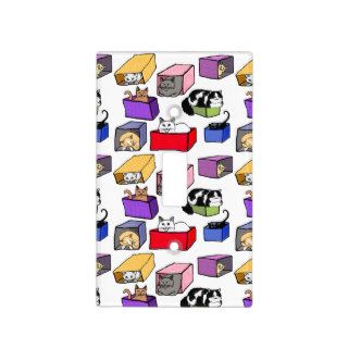 Cats in Colorful Boxes Light Switch Cover