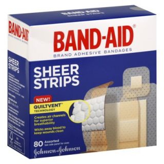Band Aid® Assorted Sheer Strip Bandages   80