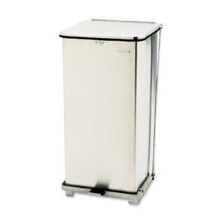 Heavy Duty Step On Trash Can, Steel, Defenders, 24 Gal Plastic Liner, Stainless URIST24SSPL