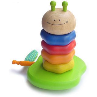wooden worm shape stacker by toys of essence