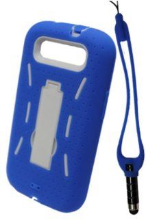 GO SC357 Dual Robot Rubberized Protective Hard Case with Stand & Stylus Pen for Samsung Galaxy SIII I9300   1 Pack   Retail Packaging   Blue Cell Phones & Accessories