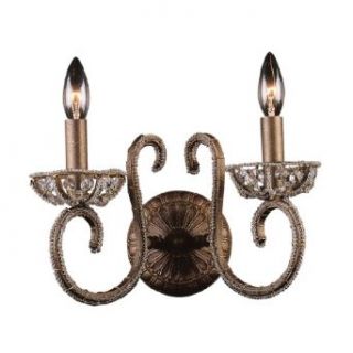Elk Lighting 5961/2 Crystal Up Lighting Wall Sconce from the Elizabethan Collection, Dark Bronze    
