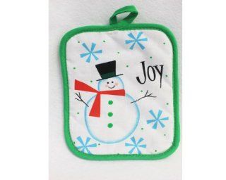 Holiday Time Snowman Pot Holder   Joy   Potholders