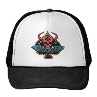 Lucky Winged Maltese Devil Skull of Spades Trucker Hat