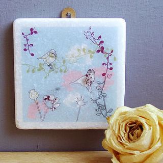 little birds decorative marble tile by littlebirdydesigns