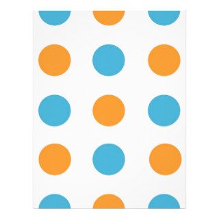 Blue and Orange Polka Dots Custom Letterhead