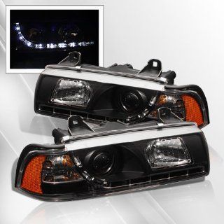 BMW 316i 318i 320i 323i 325i 328i M3 (E36) 92 93 94 95 96 97 98 4DR R8 style LED Projector Headlights ~ pair set (Black) Automotive