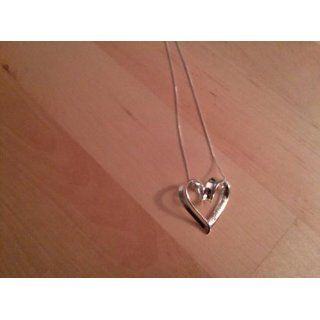 Sterling Silver "A Mother Holds Her Childs Hand" Heart Pendant Necklace, 18" Jewelry