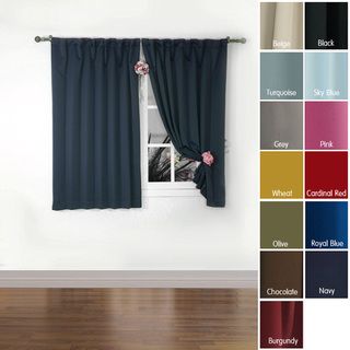 Solid 63 Inch Insulated Thermal Blackout Panel Pair Curtains