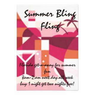 Summer Fling Bling Hotel Invitation