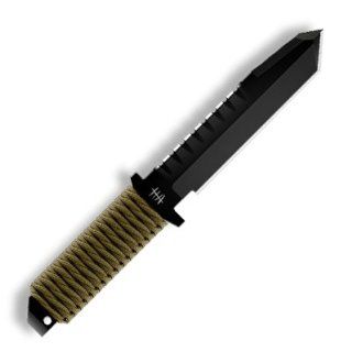Hardcore Hardware Australia BFK01 Big Dog Survival Knife Coyote Para Cord Handle  Tactical Fixed Blade Knives  Sports & Outdoors