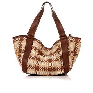 Clever Carriage Company "Milan" Hand Interwoven Leather Satchel