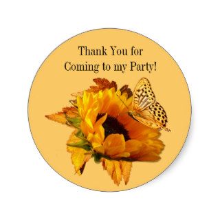 Stickers Thank You for Coming Sunflower Butterfly
