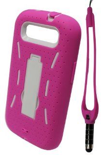 GO SC358 Dual Robot Rubberized Protective Hard Case with Stand & Stylus Pen for Samsung Galaxy SIII I9300   1 Pack   Retail Packaging   Pink Cell Phones & Accessories
