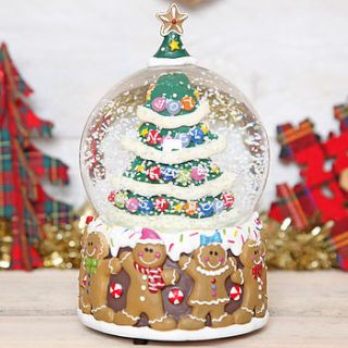 christmas tree gingerbread musical snow globe by red berry apple